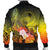 Yap Men's Bomber Jacket - Humpback Whale with Tropical Flowers (Yellow) - Polynesian Pride