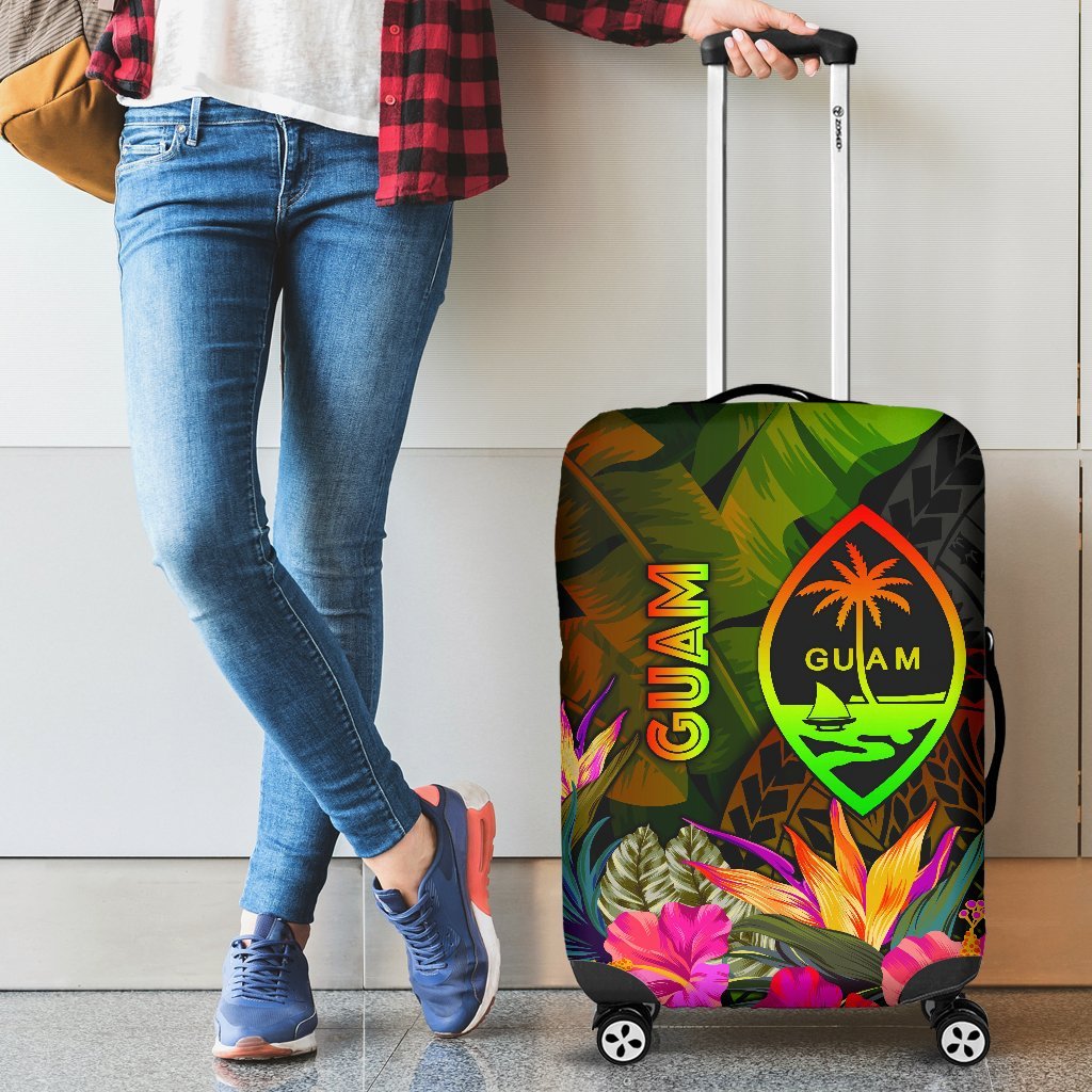 Guam Polynesian Luggage Covers - Hibiscus and Banana Leaves Reggae - Polynesian Pride