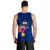 Samoa Polynesian Custom Personalised Men's Tank Top - Floral With Seal Blue - Polynesian Pride