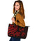 Tonga Polynesian Large Leather Tote Bag - Red Tentacle Turtle - Polynesian Pride