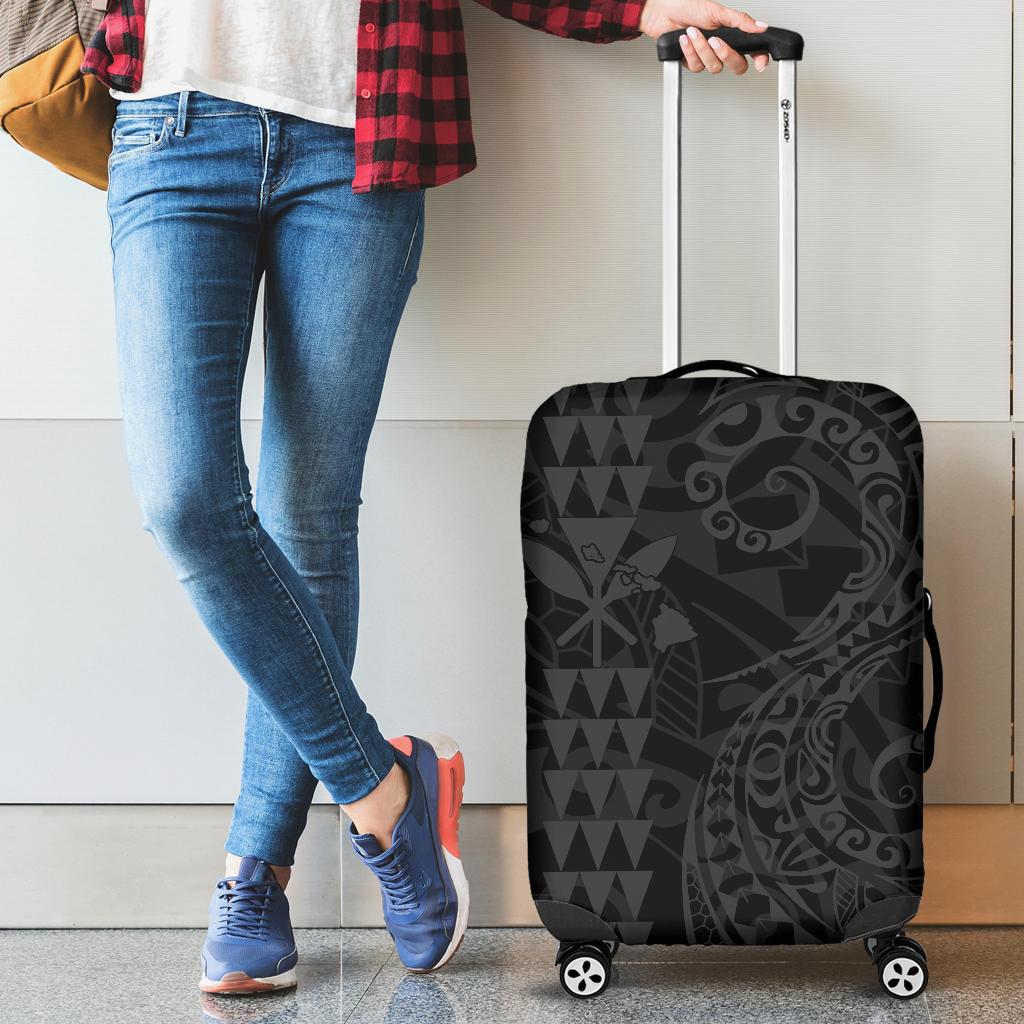 Kanaka Map Grey Polynesian Luggage Covers Grey - Polynesian Pride