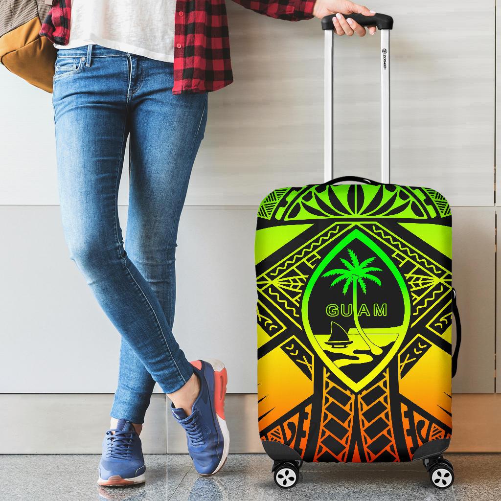 Guam Polynesian Luggage Covers - Guam Reggae Seal with Polynesian Tattoo Reggae - Polynesian Pride