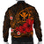 Polynesian Hawaii Kanaka Maoli Men's Bomber Jacket - Humpback Whale with Hibiscus (Golden) - Polynesian Pride