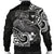 Fiji Men's Bomber Jacket - White Shark Polynesian Tattoo - Polynesian Pride