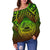 Polynesian American Samoa Women's Off Shoulder Sweater - Reggae Vintage Polynesian Patterns - Polynesian Pride