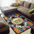 Hawaii Area Rug - Coat Of Arms With Tropical Flowers - Polynesian Pride