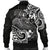 Tonga Men's Bomber Jacket - White Shark Polynesian Tattoo - Polynesian Pride