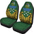Solomon Islands Car Seat Covers - Solomon Flag Coat Of Arms Premium - A7 Universal Fit Green and Yellow - Polynesian Pride
