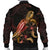 Kosrae Polynesian Men's Bomber Jacket - Turtle With Blooming Hibiscus Gold - Polynesian Pride