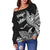 Guam Women's Off Shoulder Sweater - Hafa Adai Polynesian Patterns - Polynesian Pride