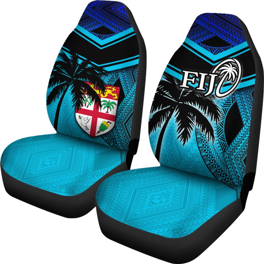 Fiji Rugby Polynesian Car Seat Covers Blue Universal Fit Blue - Polynesian Pride