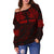 Polynesian Tattoo Off Shoulder Sweater Red - Custom Version K4 - Polynesian Pride