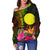 Palau Polynesian Personalised Women's Off Shoulder Sweater - Hibiscus and Banana Leaves - Polynesian Pride