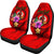 Vanuatu Polynesian Custom Personalised Car Seat Covers - Floral With Seal Red - Polynesian Pride