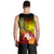 Fiji Men's Tank Top - Humpback Whale with Tropical Flowers (Yellow) - Polynesian Pride