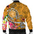 Hawaii Men's Bomber Jacket - Turtle Plumeria Polynesian Tattoo Gold Color - Polynesian Pride