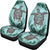 Polynesian Car Seat Covers - Turtle Tattoo Green Wave - Polynesian Pride