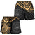 American Samoa Polynesian Women's Shorts - Gold Turtle - Polynesian Pride