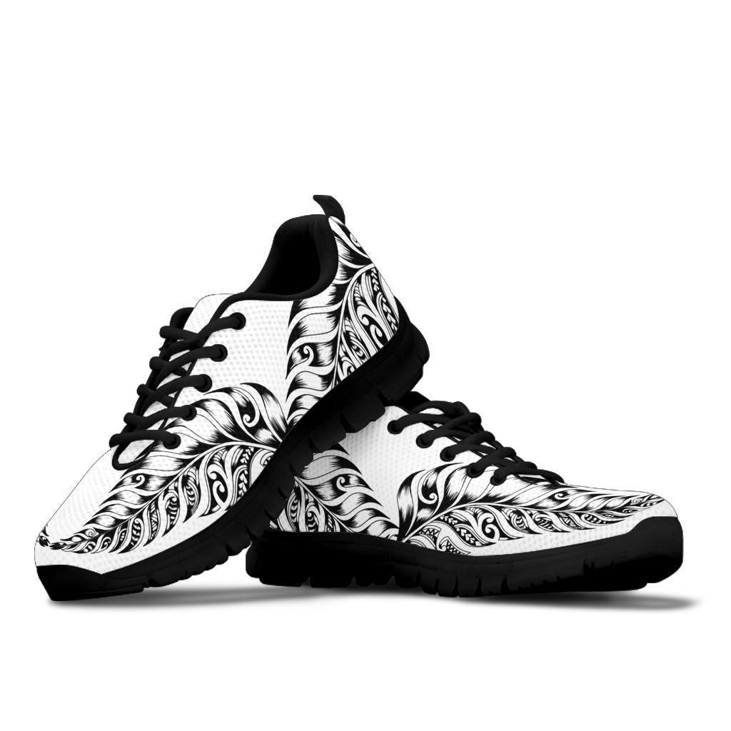 New Zealand Silver Fern Sneakers, Maori Koru Tattoo - Polynesian Pride