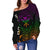 Hawaii Women's Off Shoulder Sweater - Kanaka Maoli Rocket Style - Polynesian Pride