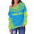 Palau Flag Polynesian Chief Women's Off Shoulder Sweater - Polynesian Pride