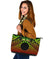 Polynesian Cook Islands Personalised Large Leather Tote - Reggae Vintage Polynesian Patterns - Polynesian Pride