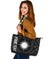 Marshall Large Leather Tote Bag - Marshall Seal With Polynesian Tattoo Style ( Black) - Polynesian Pride