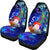 Vanuatu Custom Personalised Car Seat Covers - Humpback Whale with Tropical Flowers (Blue) - Polynesian Pride