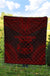 Marquesas Islands Premium Quilt - Marquesas Islands Tiki Face Polynesian Chief Dark Red Version - Polynesian Pride