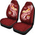 Fiji Car Seat Covers - Fiji Seal Polynesian Patterns Plumeria (Red) - Polynesian Pride