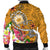 Samoa Custom Personalised Men's Bomber Jacket - Turtle Plumeria (Gold) - Polynesian Pride