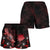 Nauru Polynesian Women's Shorts - Turtle With Blooming Hibiscus Red - Polynesian Pride