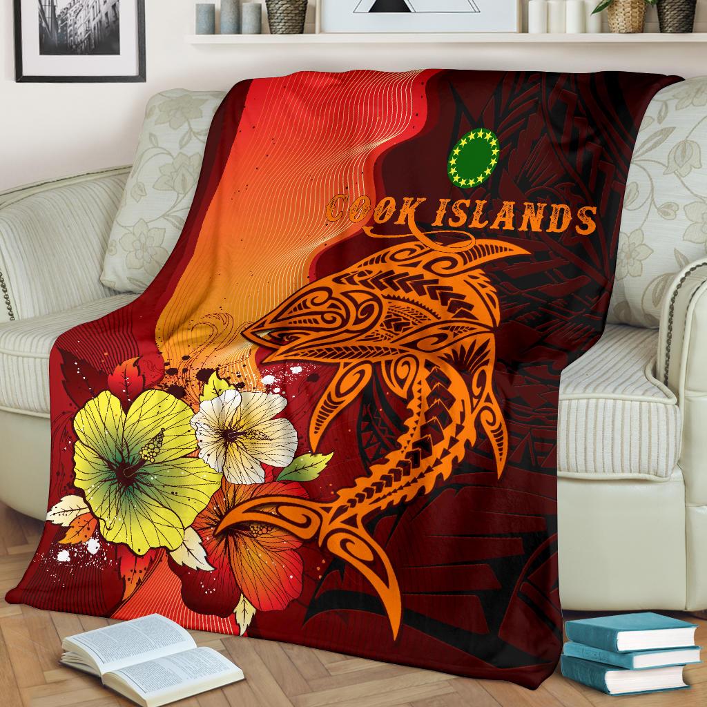 Cook Islands Premium Blankets - Tribal Tuna Fish White - Polynesian Pride