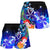 Marshall Islands Women's Shorts - Humpback Whale with Tropical Flowers (Blue) - Polynesian Pride