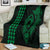 Hawaii Kakau Makau Fish Hook Polynesian Premium Blanket - Green White - Polynesian Pride