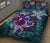 Hawaii Quilt Bed Set - Hawaii Turtle Flowers And Palms Retro - Polynesian Pride