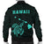 Hawaii Kakau Polynesian Turtle Map Men's Bomber Jacket - Turquoise - Polynesian Pride