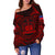 Samoa Polynesian Women's Off Shoulder Sweater - Samoa Red Seal - Polynesian Pride