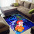 Polynesian Hawaii Custom Personalised Area Rugs - Kanaka Maoli Humpback Whale with Tropical Flowers (Blue) - Polynesian Pride