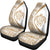 Hawaii Turtle Map Polynesian Car Seat Covers - White And Gold - Circle Style Universal Fit White And Gold - Polynesian Pride