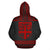 Fiji Tapa All Over Hoodie Red and Black Version - Polynesian Pride