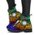 Marshall Islands Leather Boots - Rainbow Polynesian Pattern - Polynesian Pride