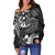 Vanuatu Polynesian Women's Off Shoulder Sweater - White Shark Polynesian Tattoo - Polynesian Pride