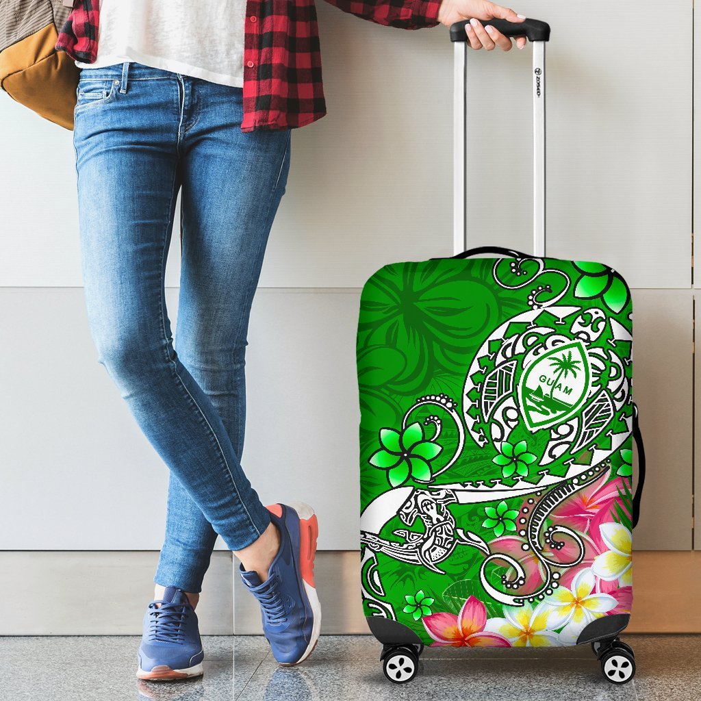 Guam Luggage Covers - Turtle Plumeria (Green) Green - Polynesian Pride