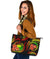 Samoa Polynesian Leather Tote Bag - Reggae Plumeria - Polynesian Pride