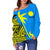 Palau Coconut Tree Off Shoulder Sweater K4 - Polynesian Pride