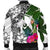 Yap Custom Personalised Men's Bomber Jacket White - Turtle Plumeria Banana Leaf - Polynesian Pride