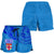 Blue Women Shorts Fiji Rugby Polynesian Waves Style - Polynesian Pride