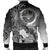 Yap Men's Bomber Jacket - Humpback Whale with Tropical Flowers (White) - Polynesian Pride