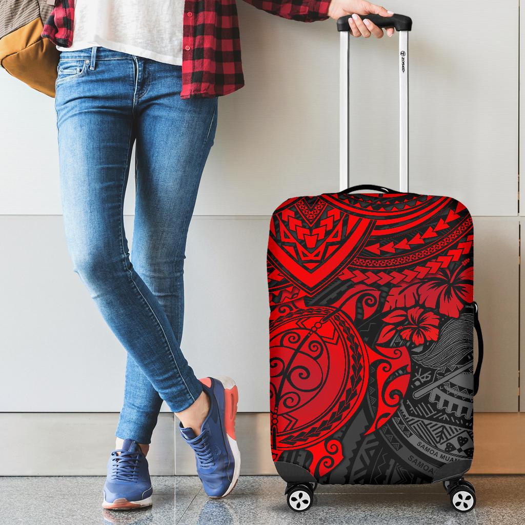 American Samoa Polynesian Luggage Cover - Red Turtle RED - Polynesian Pride